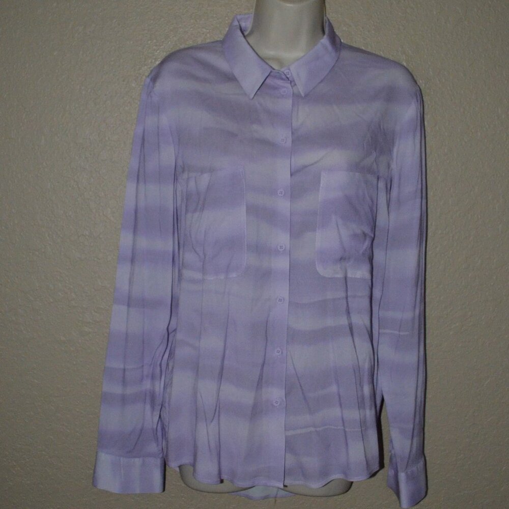 NWOT $200 Sz S/M Samsoe Samsoe Purple Long Sleeve Blouse
